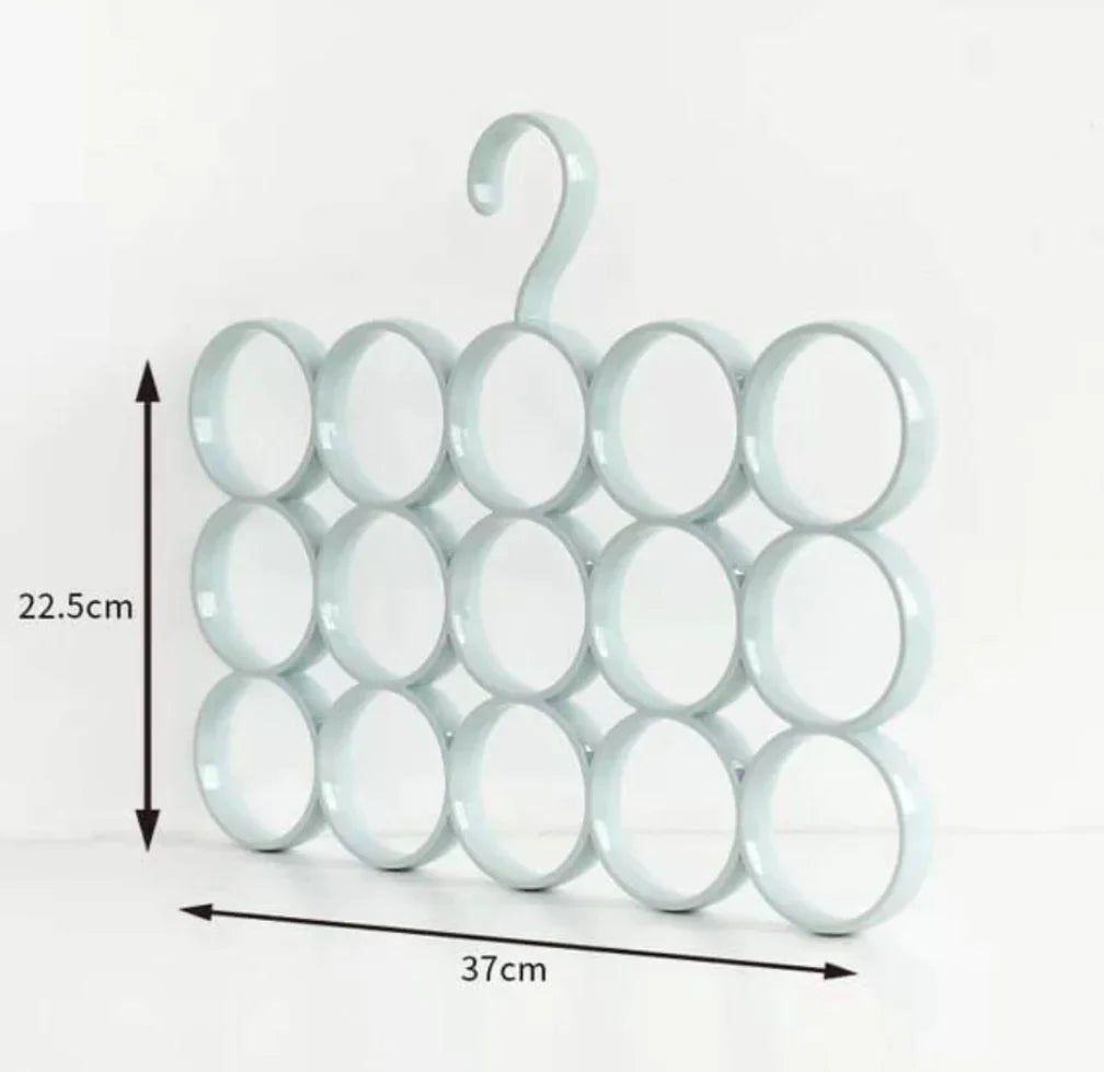 15 Ring Scarf Hanger, Circle Brief Scarf Organizer, Multifunctional Silk Scarf Strap, Wardrobe Scarf Hanger, Closet Organizers Hanger, Clothes Hanger With Holes 15 Ring Scarf Hanger, Circle Brief Scarf Organizer, Multifunctional Silk Scarf Strap, Wardrobe Scarf Hanger, Closet Organizers Hanger, Clothes Hanger With Holes